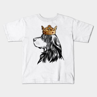 Gordon Setter Dog King Queen Wearing Crown Kids T-Shirt